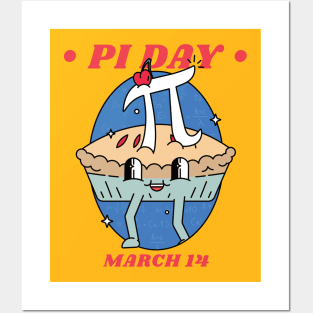 Pi Day Cute Cartoon Pie March 14 Posters and Art